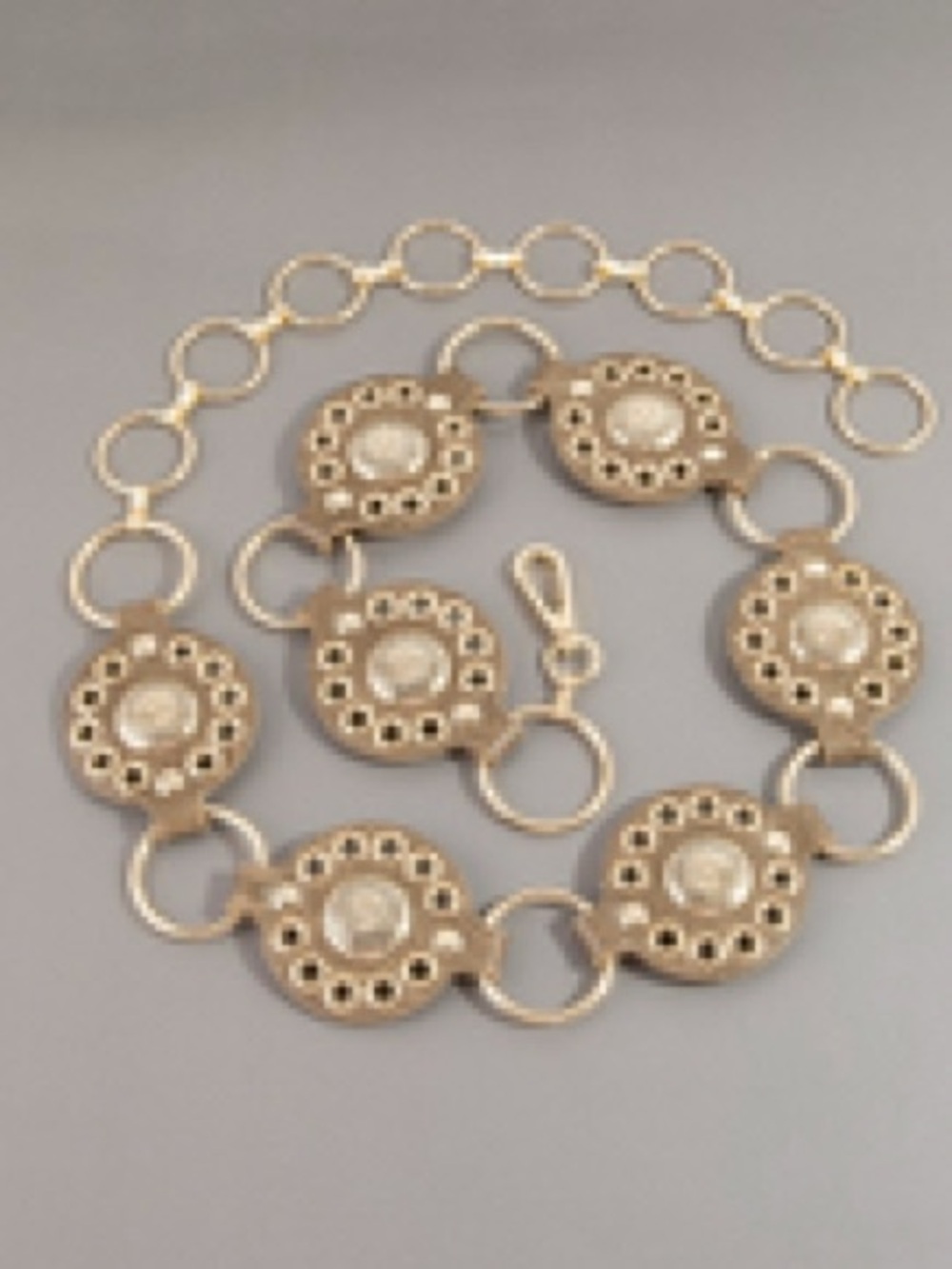 Leather Medallion Chain Belt O/S (fits most) - Picture 6 of 9